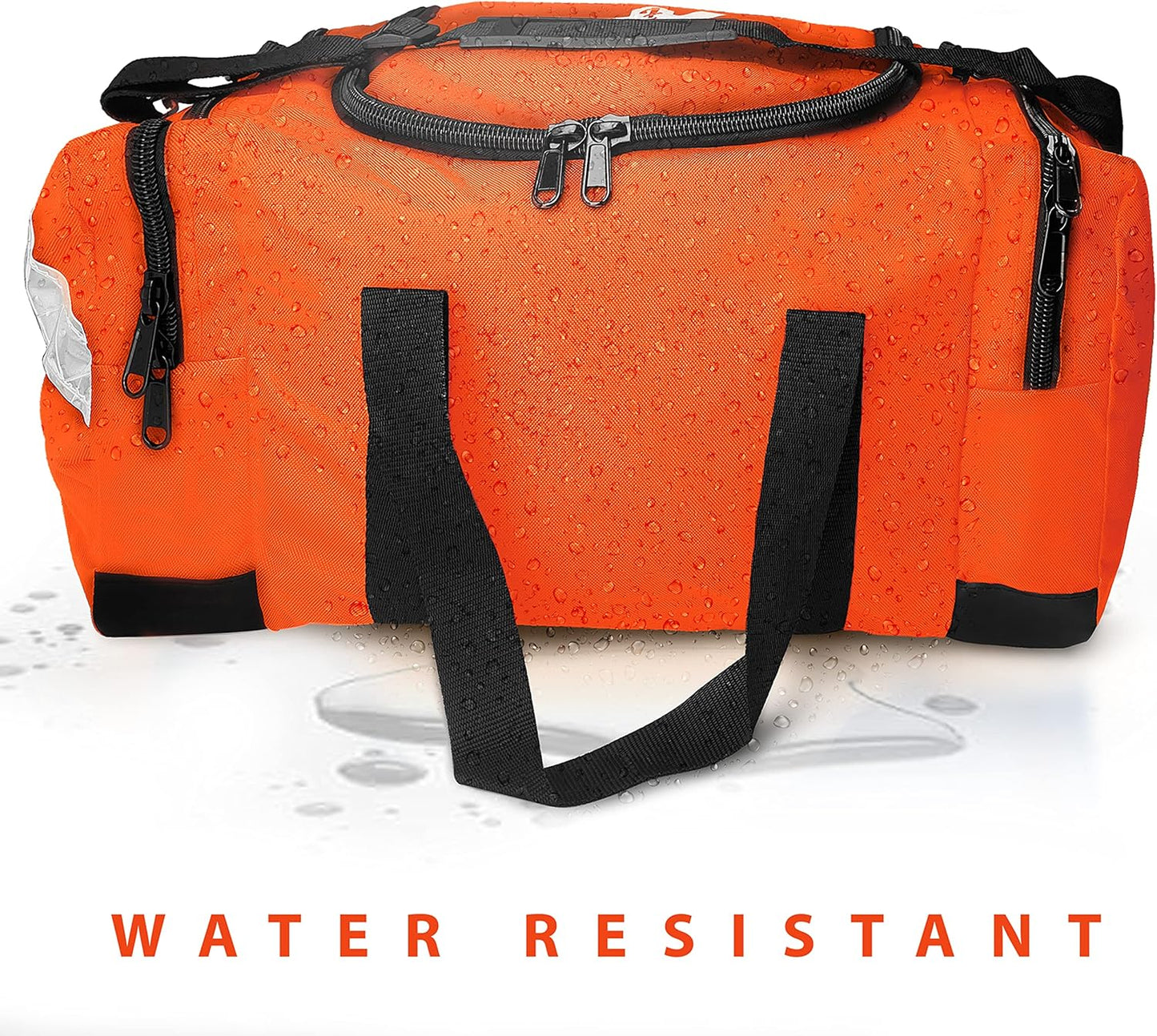 ASA TECHMED Large EMT First Responder Trauma Medical Bag Empty for Home 21x12x9 Inches, Office, School, EMTs, Paramedics, First Responders, Orange