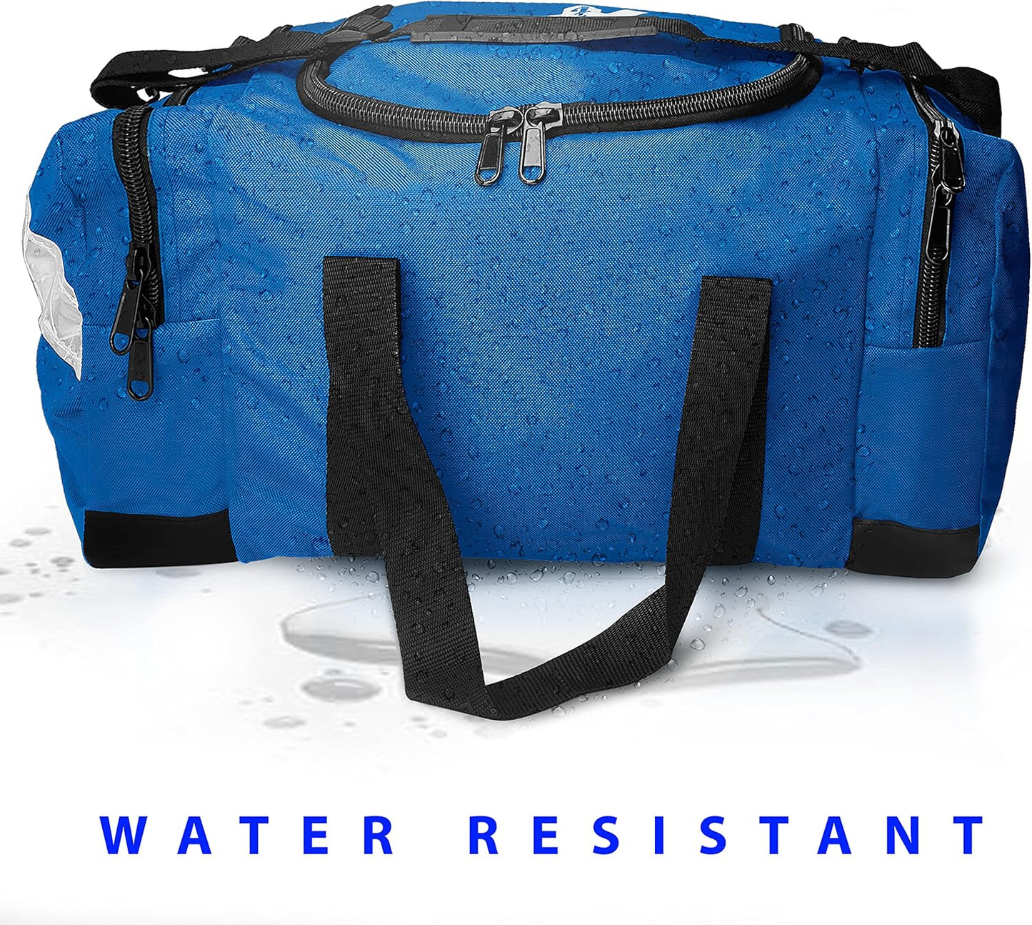 ASA TECHMED Large EMT First Responder Trauma Medical Bag Empty for Home 21x12x9 Inches, Office, School, EMTs, Paramedics, First Responders, Blue
