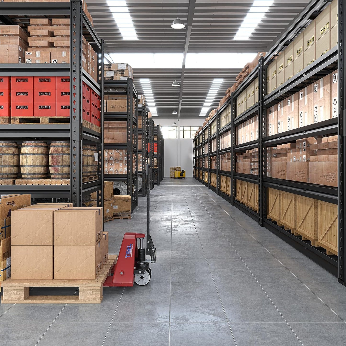 REIBII 48" W Garage Shelving 3000LBS Metal Shelving Heavy Duty Storage Shelves Adjustable Metal Shelf 5 Tier Pantry Shelves for Warehouse Garage Basement Pantry 48" W x 24" D x 72" H