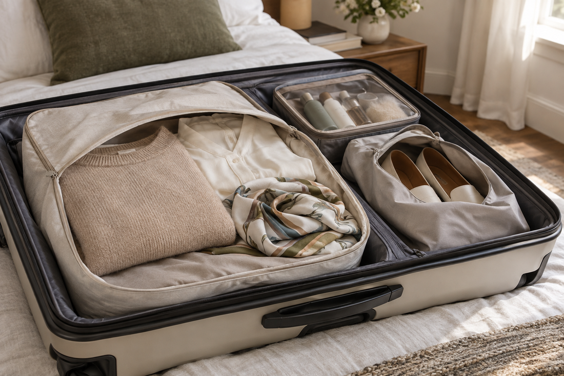 Make packing delicate clothing easier with a dedicated garment pouch, separate luggage zones, and practical placement away from shoes, hardware, and toiletries.
