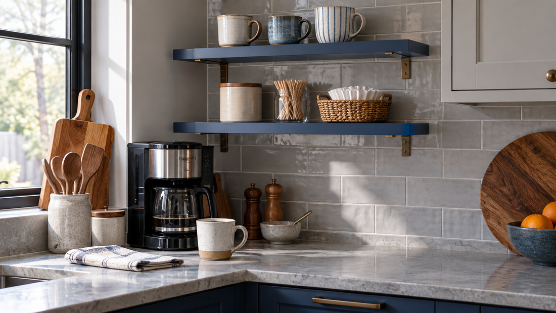 How to Use Wall Shelves to Keep Everyday Items Off Crowded Surfaces