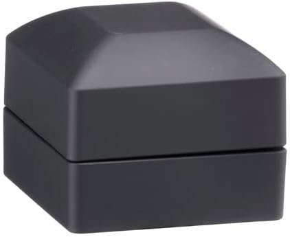 Allure - Luxury Ring Box With LED Light, Square Shaped Elegant Diamond Ring Case, For Unique Proposal, Engagement Or Wedding, Small, Black Velvet Interior Jewelry Display Gift Box For Promise Rings.