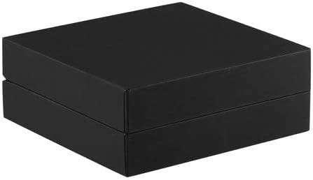 Allure - Bulk Case Of 12, Slim Ring Box With LED Light, Square Shaped Elegant Flat Diamond Ring Case, Small, Black Velvet Interior Jewelry Display Gift Box For Unique Proposal, Engagement Or Wedding
