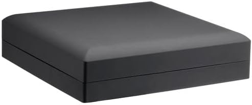 Allure - Large Necklace Box With LED Light, Square Shaped, Elegant Diamond Necklace Case, For Unique Proposal, Engagement Or Wedding, Luxury Black Velvet Interior Jewelry Display Gift Box