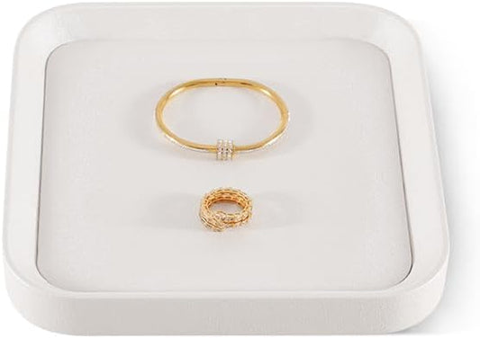 Jewelry Tray, Leather Trinket Tray,Luxury Necklace Organizer,Premium Jewelry Display For Vendors,White Watch Tray
