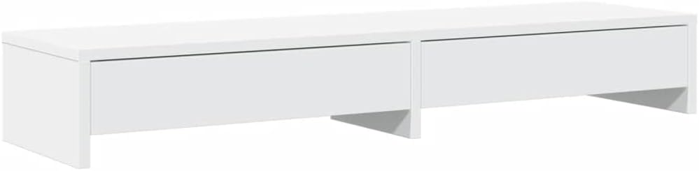 YAFF Monitor Stand with Drawers White 39.4x10.6x5.9 Engineered Wood,Electronics,Electronics Accessories,Computer Accessories,Computer Risers & Stands,854670