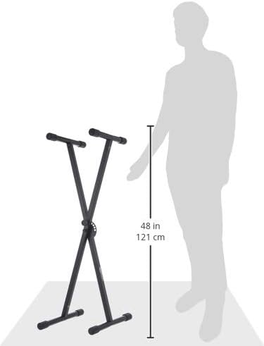Amazon Basics Keyboard and Piano Stand, Adjustable Height, Portable Single-X-Shape, Black