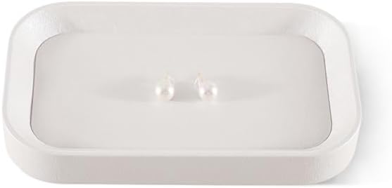 Ring Display, Leather Earring Organizer,Luxury Key Tray,Premium Decorative Tray,White Jewelry Dish