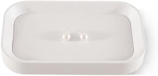 Ring Display, Leather Earring Organizer,Luxury Key Tray,Premium Decorative Tray,White Jewelry Dish