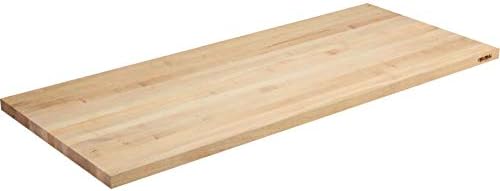 Global Industrial Mobile Adjustable Height C-Channel Leg Workbench, Maple Butcher Block Square Edge, 72" Wx36 D, Gray