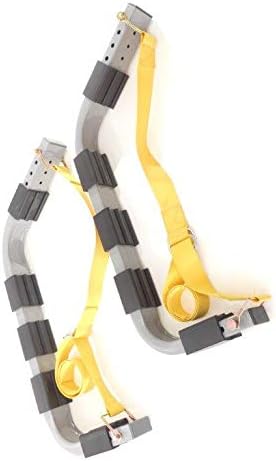 Tech Team #765 Heavy-Duty Kayak Storage Hooks – 200 lb Wall Mount Rack with Rubber Cushions & Safety Straps for Kayaks, Paddle Boards, SUPs, Canoes & Outdoor Gear – Indoor/Outdoor Use