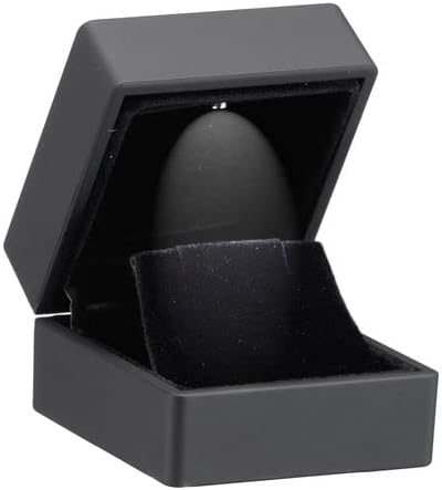 Allure - Bulk Case Of 12 - Luxury Earring Boxes With LED Light, Square Shaped Elegant Diamond Earring Case, For Unique Proposal Or Wedding, Small, Black Velvet Interior Jewelry Display Gift Box.