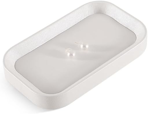 Ring Display, Leather Earring Organizer,Luxury Key Tray,Premium Decorative Tray,White Jewelry Dish