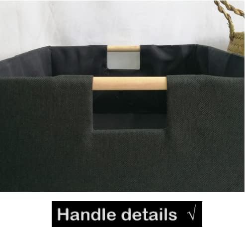 Storage Bin for Shelves Rectangle Closet Baskets Foldable Box with Handles Black Storage Boxes for Home Office Car Dormroom