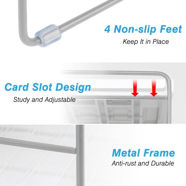 Cirhy Pantry Organizers and Storage,3 Tiers Expandable Foil and Plastic Wrap Organizer, Adjustable Kitchen Cabinet Shelf Organizer, Shelves Storage Rack for Cabinet Countertop (9.8" To 15.6" L)