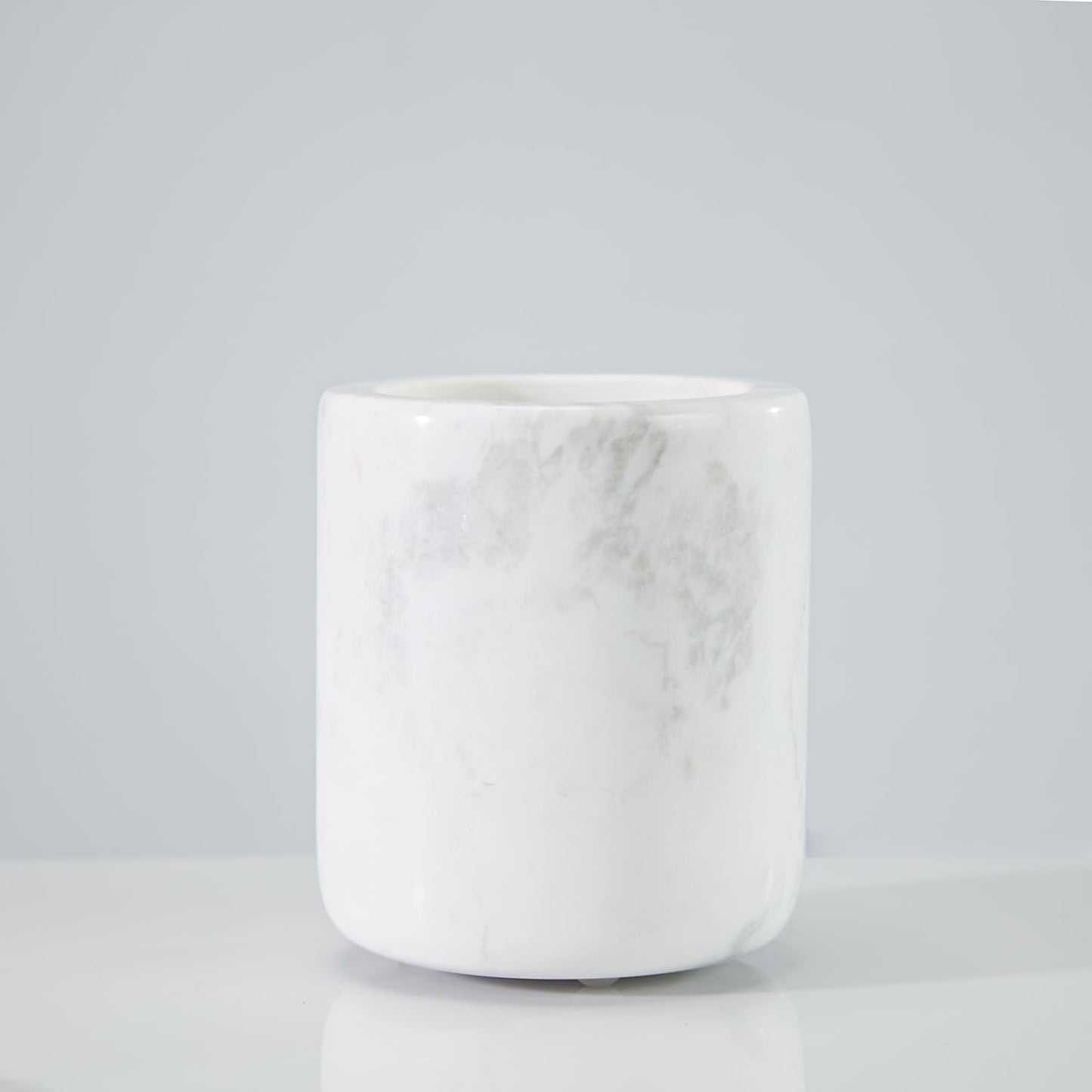 Natural White Marble Toothbrush Holder for Bathroom, Mordern Organic White Marble Toothbrush Cup, Luxury Texture Razor Holder, Razor Organizer for Dressing Table, Countertop, Hotel