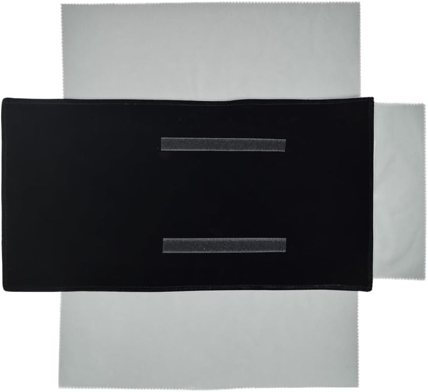 Velet Travel Jewelry Case Roll Bag Organizer for Necklace Bracelet Black Gray Velvet (Black Gray)
