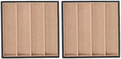 Glenor Co Jewelry Organizer Tray - Set of 2 - Stackable 8 Slots Jewelry Storage Trays - Display on Dresser or Drawer - for Necklace & Bracelet - Compatible with Other Trays - Black