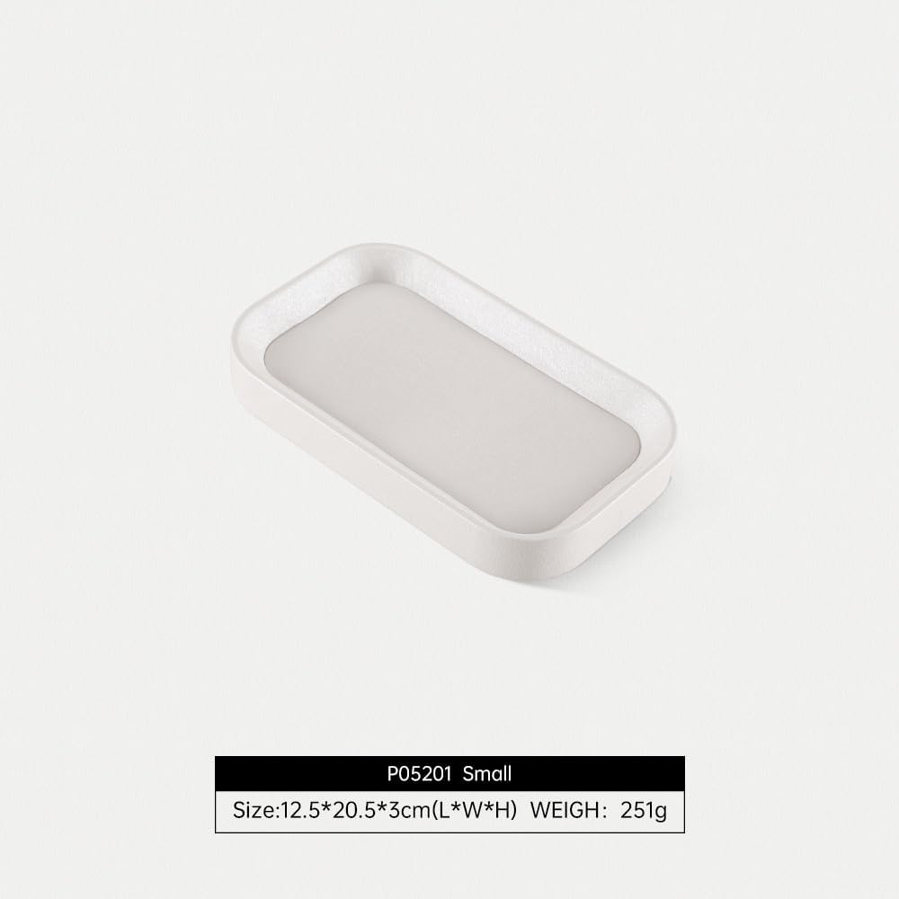 Ring Display, Leather Earring Organizer,Luxury Key Tray,Premium Decorative Tray,White Jewelry Dish