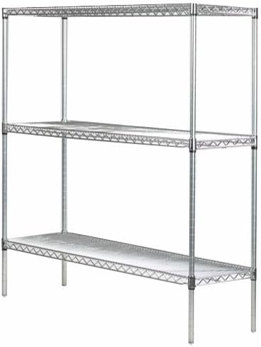 Omega 36" Deep x 72" Wide x 54" High 3 Tier Chrome Starter Shelving Unit