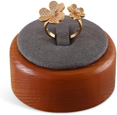 Ring Display, Premium Wooden Stand, Grey Jewelry Holder for Vendor