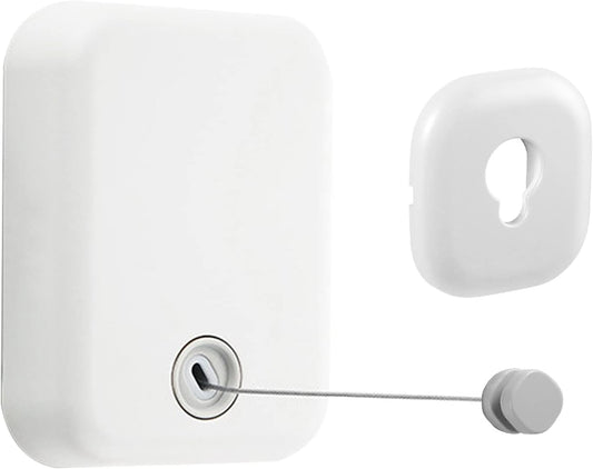 JOOM Retractable Clothesline Heavy Duty Clothes Drying Laundry Line Wall Mounted Easy Hanging Clothes Drying Laundry Line Retracting Hanging Lock to Prevent Sagging (Flat,White)