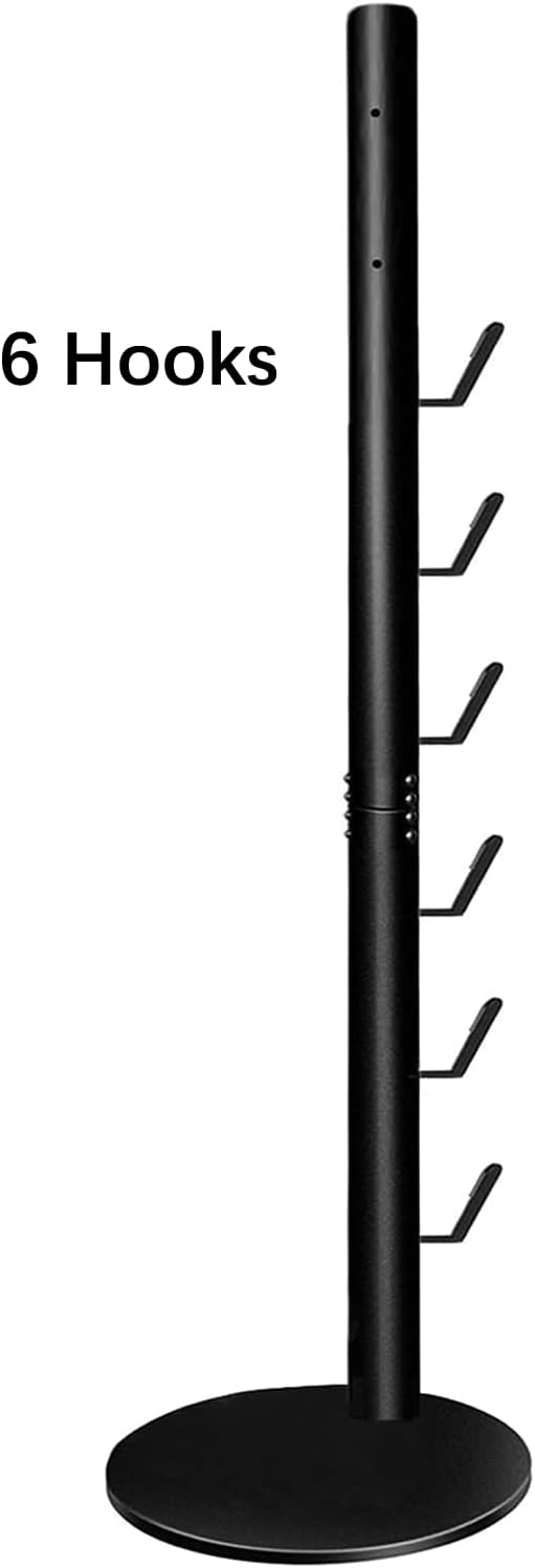Storage Stand Holder Compatible with V15 Detect V11 V10 V8 V7 V6 Cordless Vacuum Cleaners and Accessary, Floor Docking Station Metal Organizer Bracket with 6 Hooks,Black