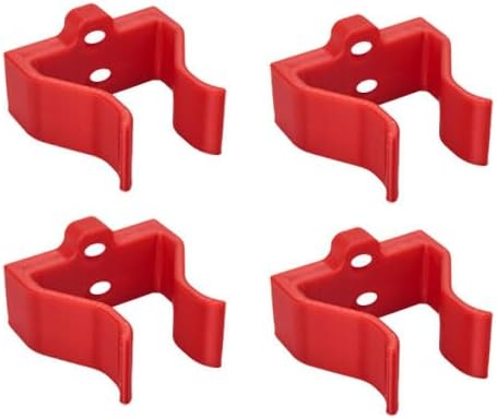 Wall Mounted Plastic Mop and Broom Holder, Red, Storage Organization Rack for Cleaning Tools