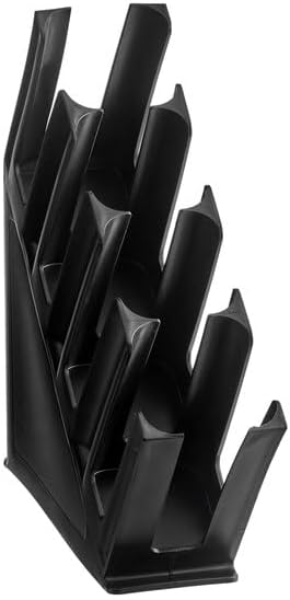 4-Section Black Plastic Countertop Cup and Lid Organizer, 15 x 3.94 x 17.75 Inches, Dishwasher Safe, for Foam, Paper, Plastic Cups