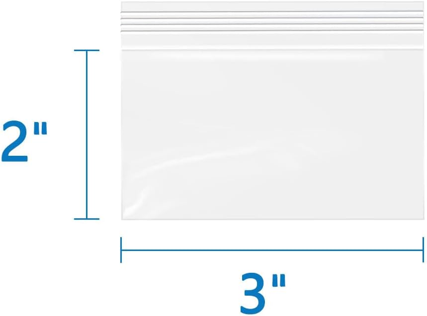 iMailer - 3" x 2" 500 Pack- 2 Mil Resealable Zip Bags- Small Clear Plastic Bags for Storage, Organizing, Crafts, Snacks, Jewelry, Hardware