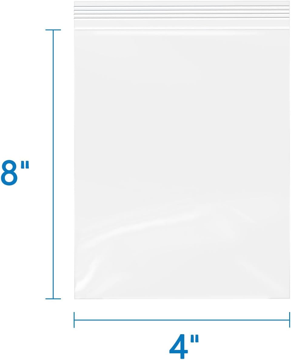 iMailer - 4" x 8" 500 Pack- 2 Mil Resealable Zip Bags- Small Clear Plastic Bags for Storage, Organizing, Crafts, Snacks, Jewelry, Hardware