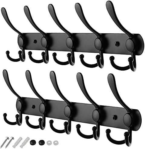 GlazieVault Coat Rack Wall Mount - Stainless Steel Coat Rack (2 Pack) - Heavy Duty Coat Hooks Wall Mounted - Hanger for Hat Towel Robes Jacket Clothes for Bathroom Entryway