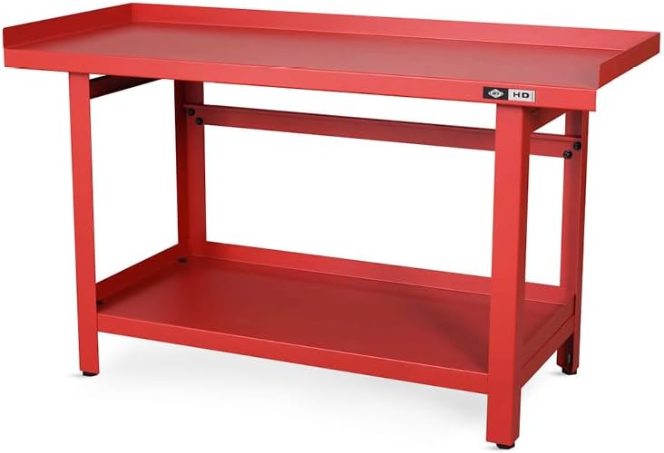 AFF 3990 Heavy-Duty Workbench, 61"" x 25"", 1,300 lb Capacity, Red