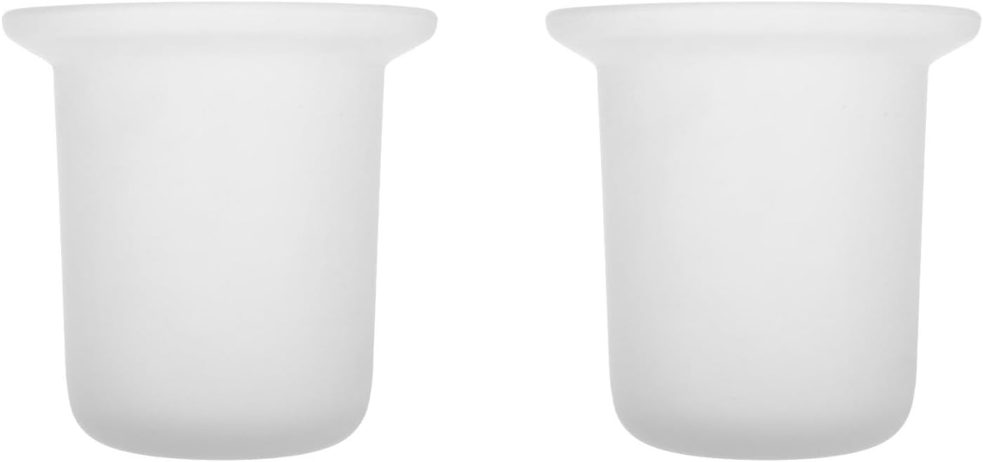 Cabilock 2pcs Toilet Brush Holder Bowl Frosted Glass Cup for Space Saving for Home Restrooms Bathroom Toilet Brush Storage
