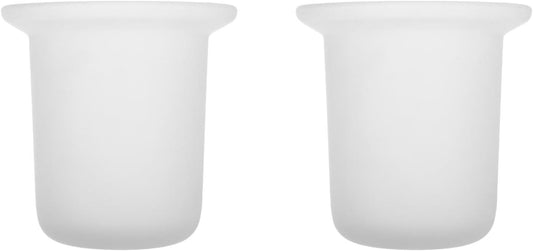 Cabilock 2pcs Toilet Brush Holder Bowl Frosted Glass Cup for Space Saving for Home Restrooms Bathroom Toilet Brush Storage