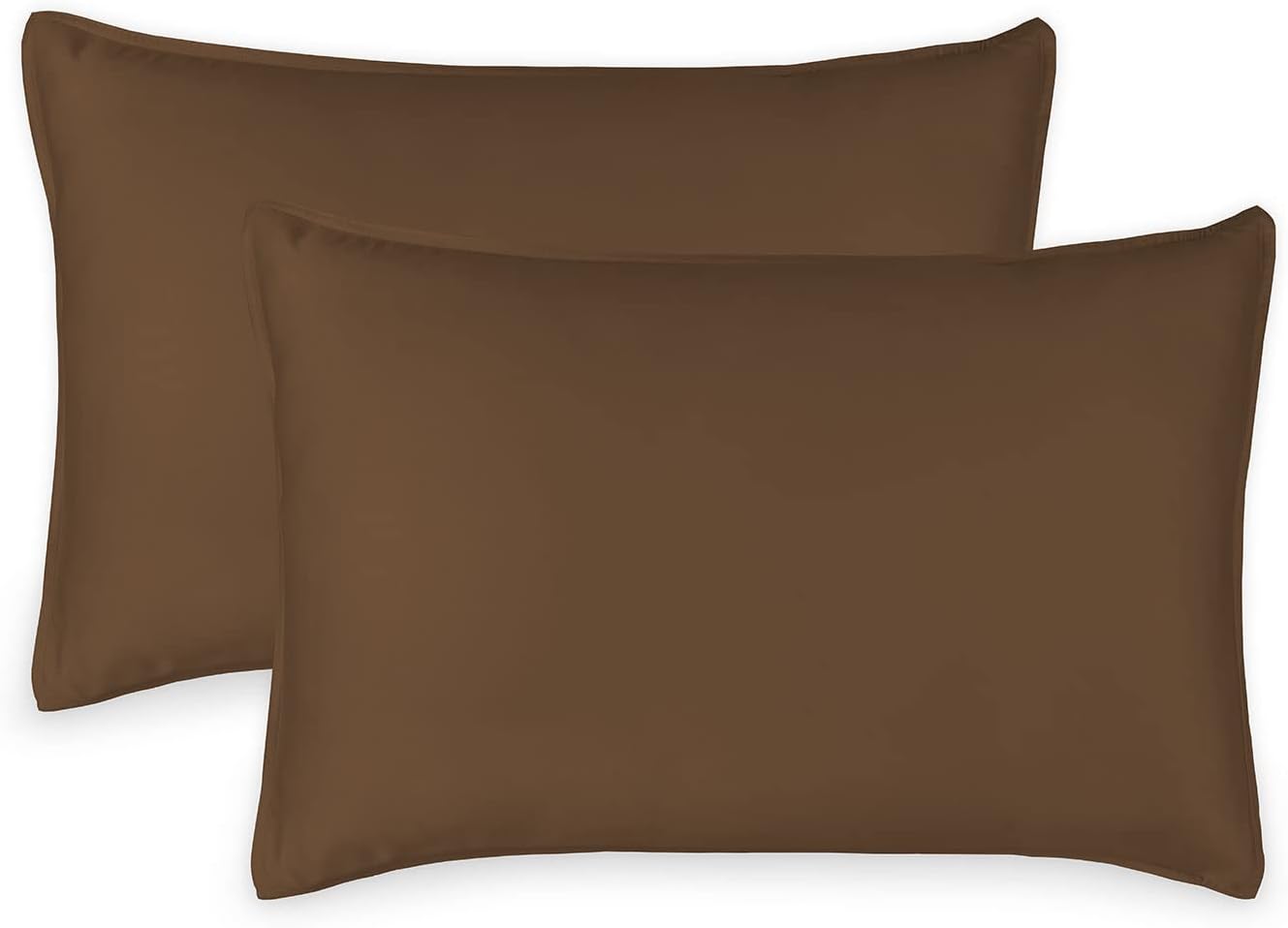 King Pillowcases by Pure Bamboo, Genuine 100% Organic Viscose Derived from Bamboo, Luxuriously Soft & Cooling, Double Stitching, Envelope Closure (2 King Pillowcases, Coconut Husk)