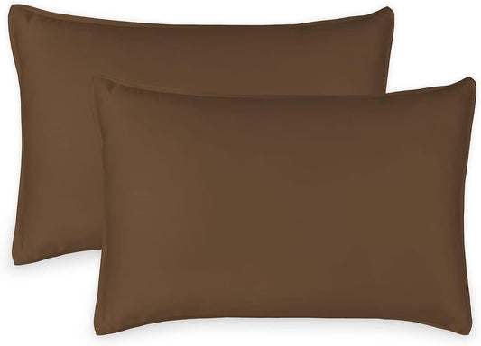 King Pillowcases by Pure Bamboo, Genuine 100% Organic Viscose Derived from Bamboo, Luxuriously Soft & Cooling, Double Stitching, Envelope Closure (2 King Pillowcases, Coconut Husk)