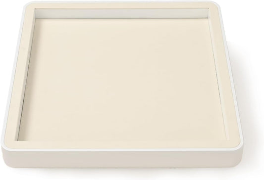 Oirlv Microfiber Jewelry Tray Showcase Display Necklace Bracelet Ring Showcase Display Empty Plate(Beige)
