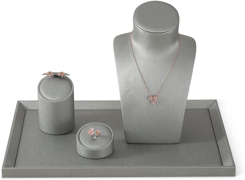 Leather Jewelry Tray, Premium Grey Organizer For Display