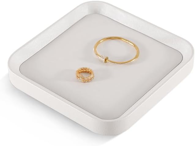 Jewelry Tray, Leather Trinket Tray,Luxury Necklace Organizer,Premium Jewelry Display For Vendors,White Watch Tray