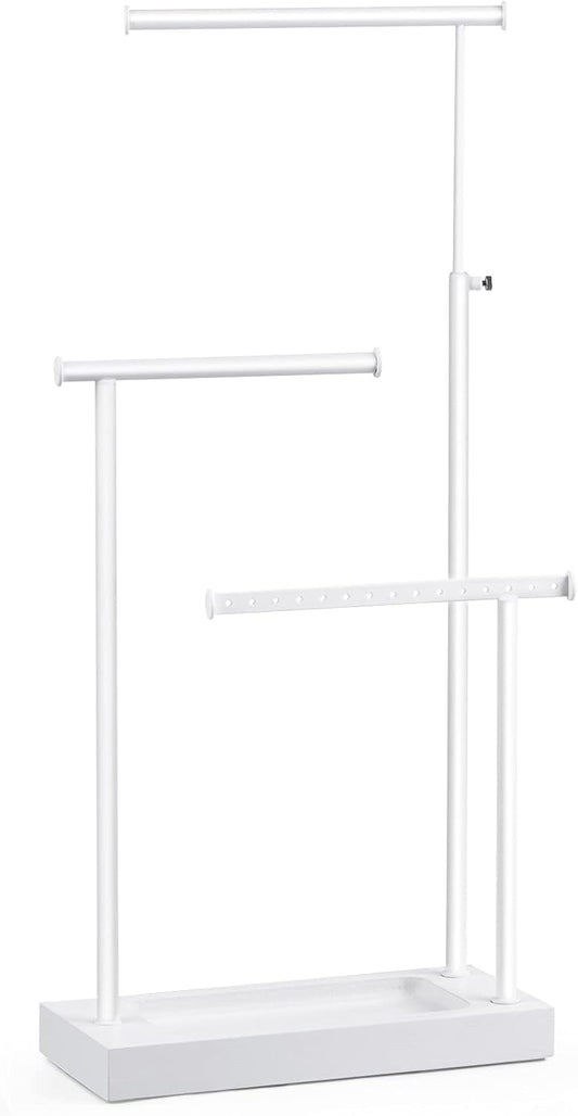 SRIWATANA Jewelry Organizer Stand, Extra Tall Jewelry Display Necklace Holder, Gift Idea (White)