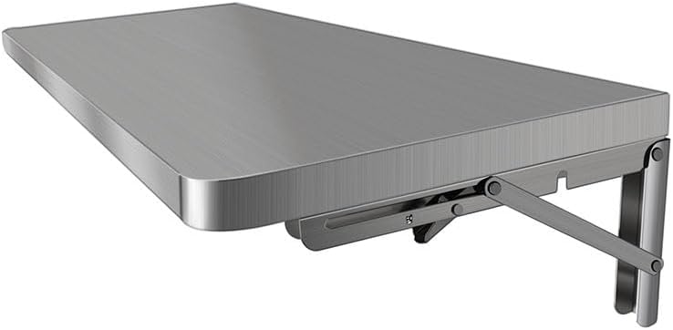 304 Stainless Steel Folding Wall Shelf Wall Mount Kitchen Storage Shelves Rounded Corners Food-Grade Folding Table Thickened Bracket for Laundry Room Garage Restaurant.(90x30cm/35.4x11.8in)