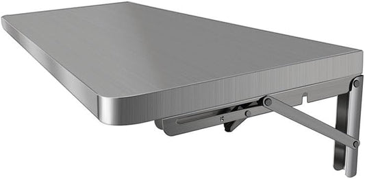 304 Stainless Steel Folding Wall Shelf Wall Mount Kitchen Storage Shelves Rounded Corners Food-grade Folding Table Thickened Bracket for Laundry Room Garage Restaurant.(120x30cm/47.2x11.8in)