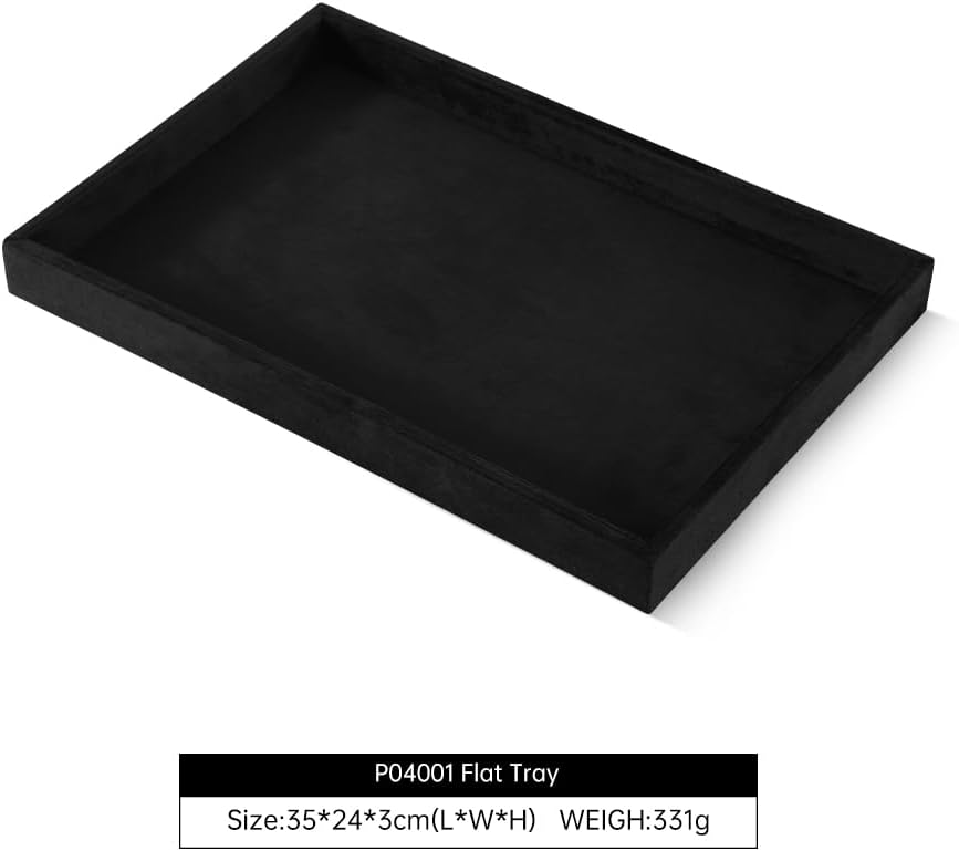 Valet Tray For Men, Velvet Jewelry Display,Premium Flat Catch All Trays,Luxury Mens Valet Tray,Black Jewelry Drawer Organizer