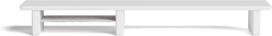 Raico Desk Cockpit Shelf Monitor Stand System Dual Screen Setup Wood Large Desk Accessory Organizer Unit (Matte White, Medium v2 | 36 Inches)