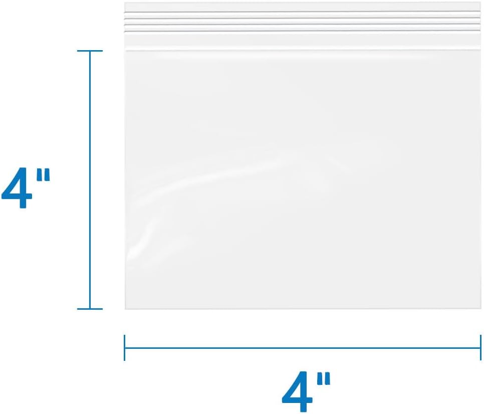 iMailer - 4" x 4" 500 Pack- 2 Mil Resealable Zip Bags- Small Clear Plastic Bags for Storage, Organizing, Crafts, Snacks, Jewelry, Hardware