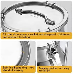 3.16Gallon Stainless Steel Milk Can Ice Bucket Wine Bucket,Water Jug Liquid Storage Pail,Commercial Fermentation Barrel,Canisters for Kitchen