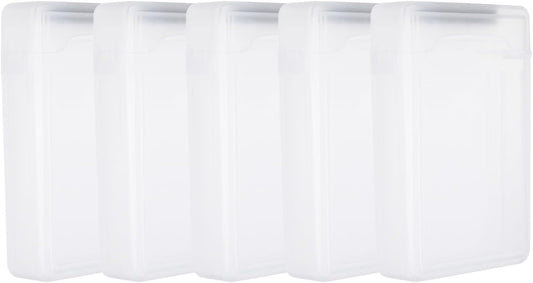 PATIKIL 6.5" x 4.5" Hard Drive Disk Case, 5Pcs Plastic Hard Disk Storage Box Portable Anti-Static Case for 3.5" External SSD HDD, White