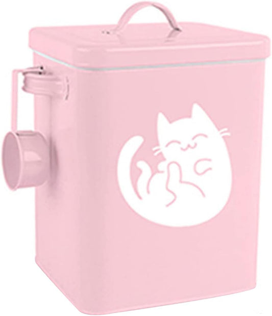Dog and Cat Food Storage Container 6L, Cute Pet Food Storage Containers with Lids Airtight, Metal Cat Food Bin with Measuring Cup, Durable Airtight Cat Food Container for Pet Owners(#2)