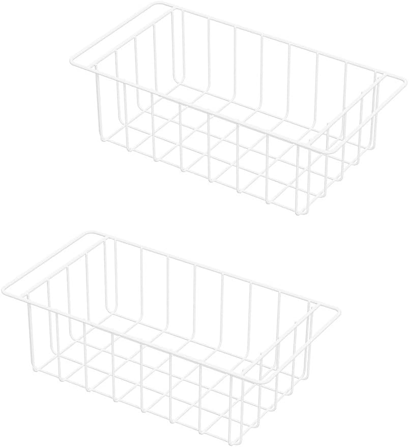 17.5 Inch Chest Freezer Organizer Storage Baskets Bins Metal Wire, Settle freezer chaos and reduce food waste effectively, Durable, Fully Use Space, Improve Air Circulate, 2 Pack